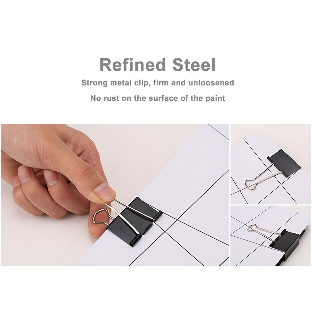 Binder Clips Paper Clamps Assorted Sizes Large Medium Small 26pcs