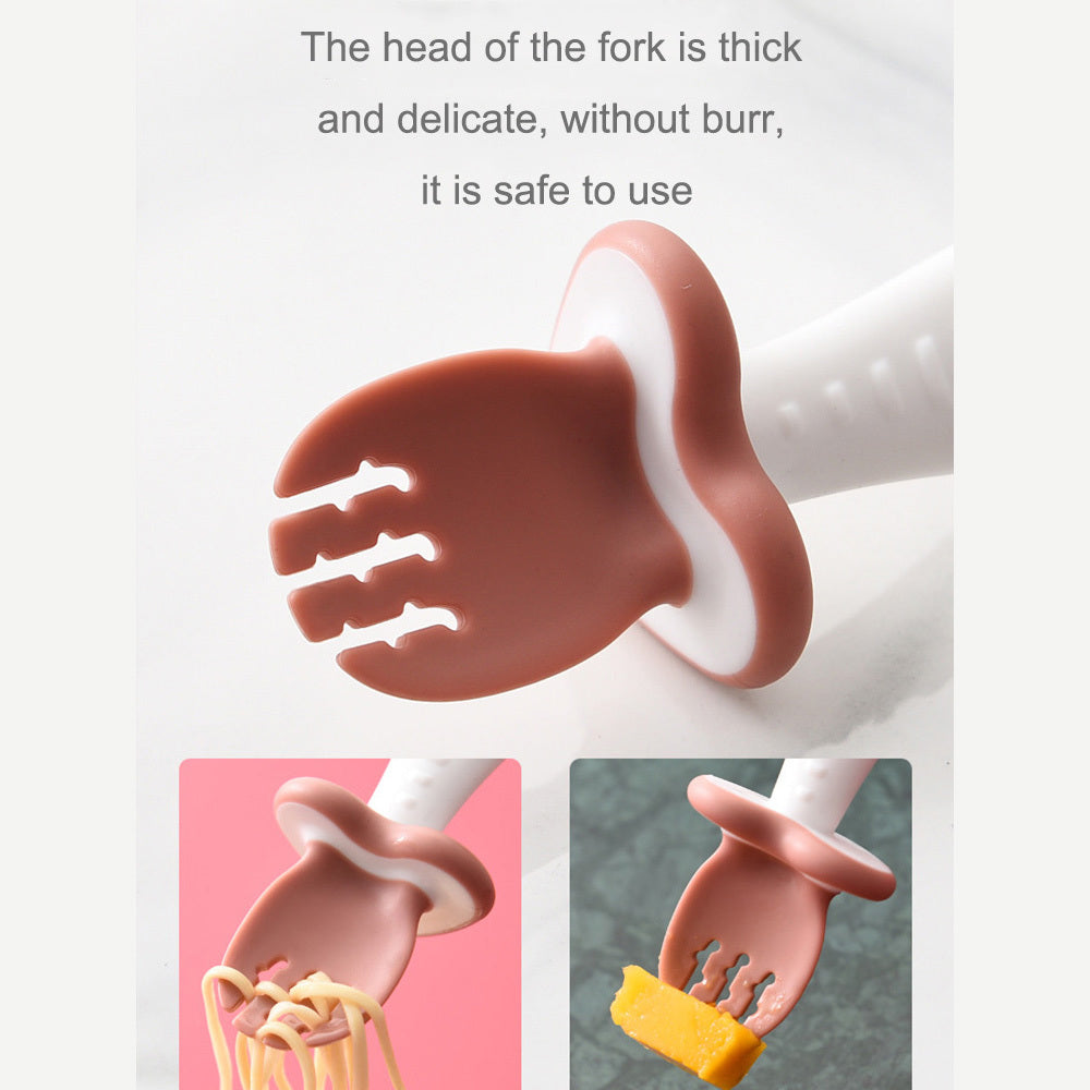 Silicone Spoon and Fork Set: Baby Utensil Set