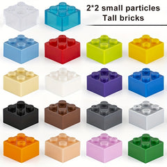 84pcs Multicolour Blocks 2x2 Holes Small Particles DIY Assembly Puzzle Toys