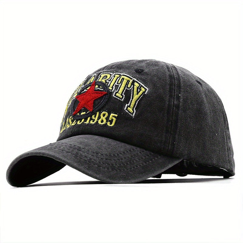 Retro 3D Embroidery Baseball Cap Washed Sun Visor