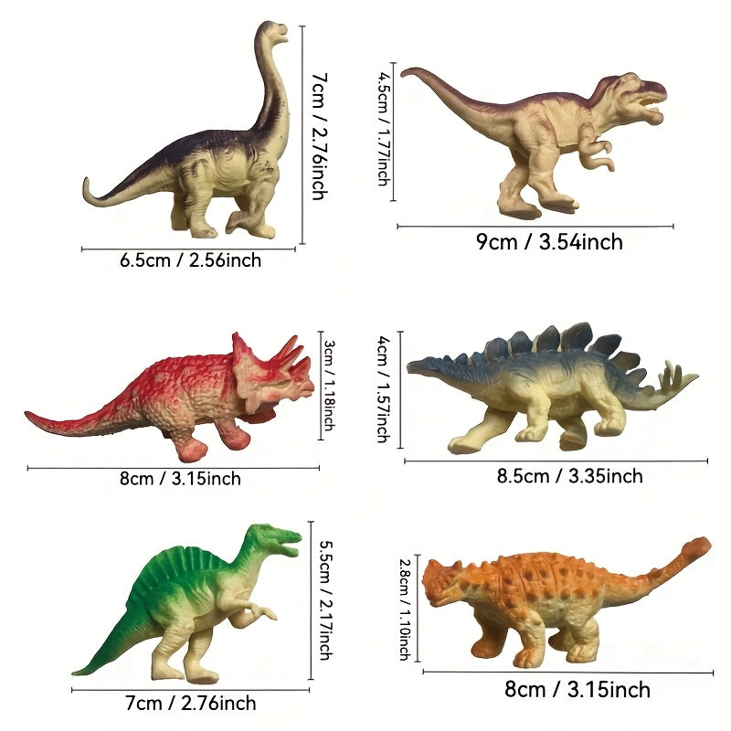 6pcs Realistic PVC Dinosaur Figurines for Education and Home Decor