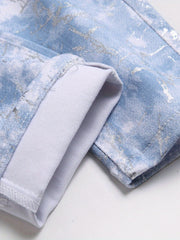 Men's Stretch Graffiti Print Jeans