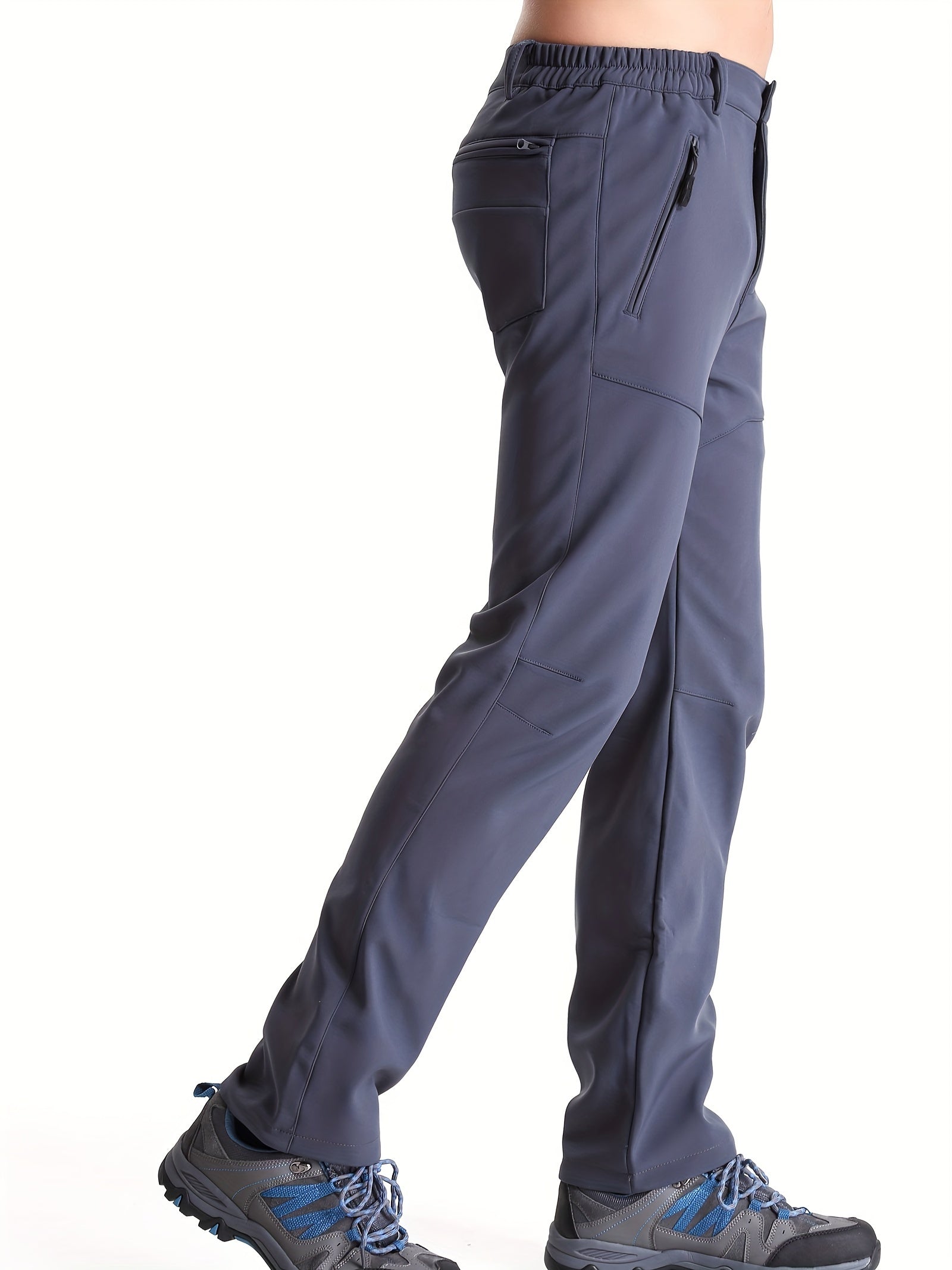 Men's Stretch Thermal Pants with Zipper Pocket for Winter Outdoor Activities