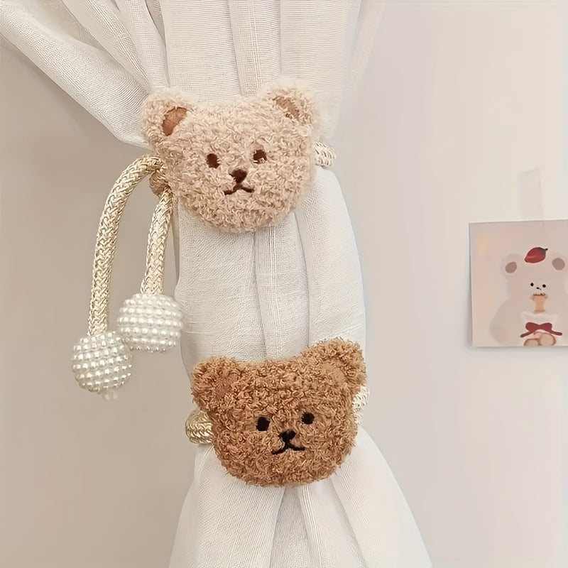 Adorable Teddy Bear Curtain Tieback with Pearl Accents