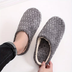 Soft Plush Cozy House Slippers Anti-skid Slip-on Shoes for Men