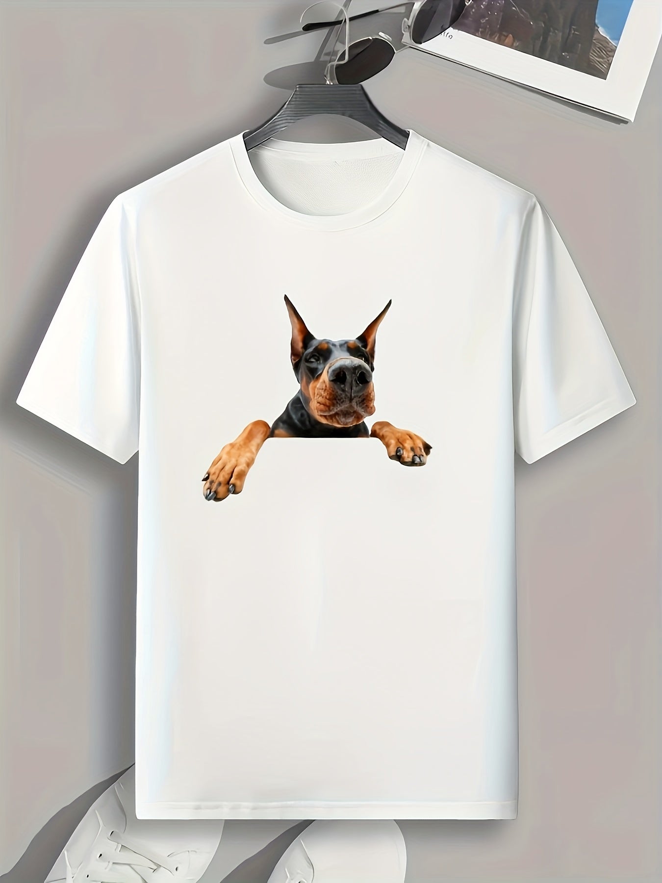 Dog Print Men's Graphic T-Shirt for Summer