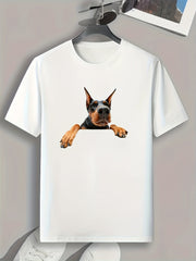 Dog Print Men's Graphic T-Shirt for Summer