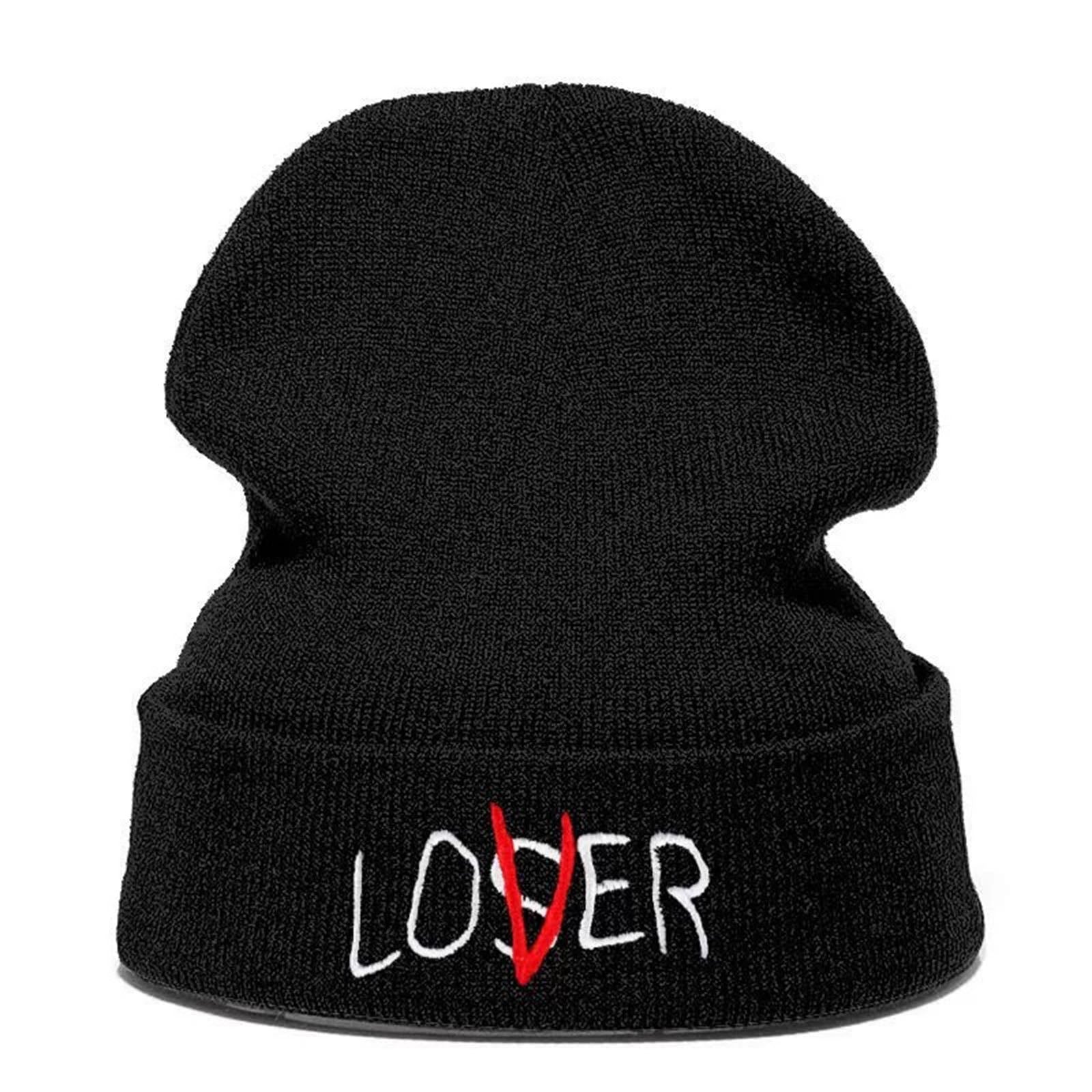 Men's Winter Knitted Embroidered Beanie Hat for Thermal Warmth
