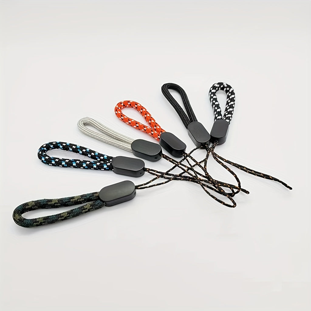 6pcs Adjustable Finger Wrist Strap Short Rope Colorful Nylon Strap