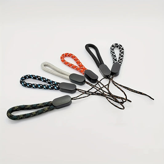 6pcs Adjustable Finger Wrist Strap Short Rope Colorful Nylon Strap