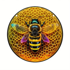 Bee Suncatcher Stained Glass Window Hanging for Home Decor