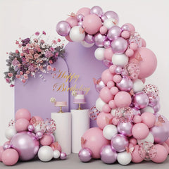 Pink Purple Balloon Garland Set Wedding Bridal Shower Girl Birthday Decor
