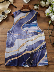 Marble Print V Neck Tank Top