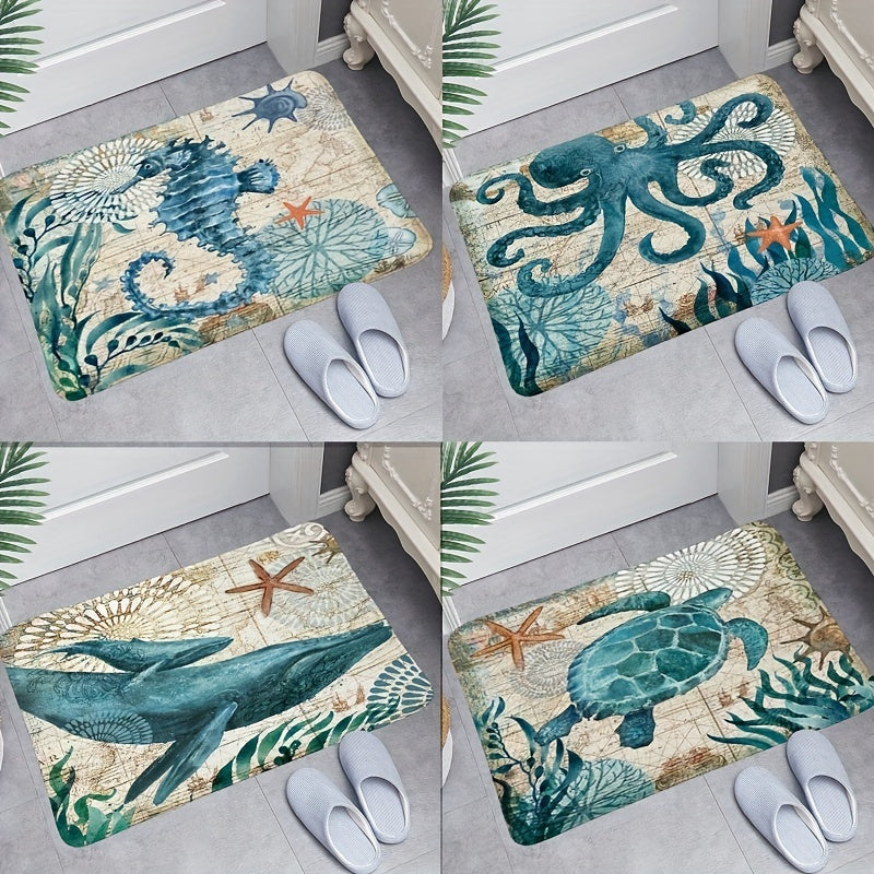 Sea Octopus Bath Rug Non Slip Washable