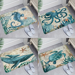 Sea Octopus Bath Rug Non Slip Washable