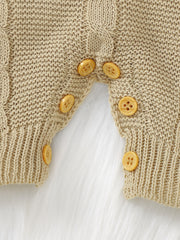 Unisex Baby Knit Cable Romper Fall Winter Clothes