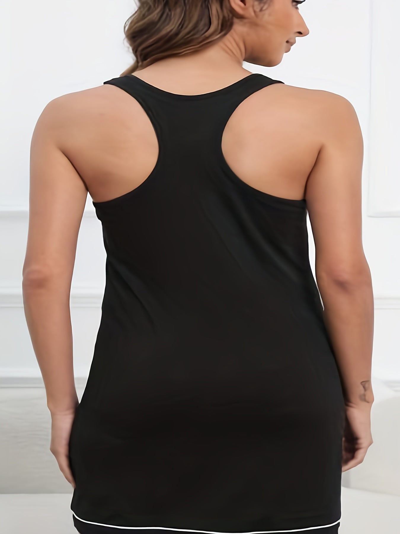 Loungewear Dress Women's Scoop Neck Racer Back Tank Nightdress