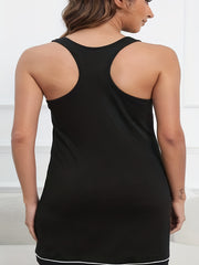 Loungewear Dress Women's Scoop Neck Racer Back Tank Nightdress