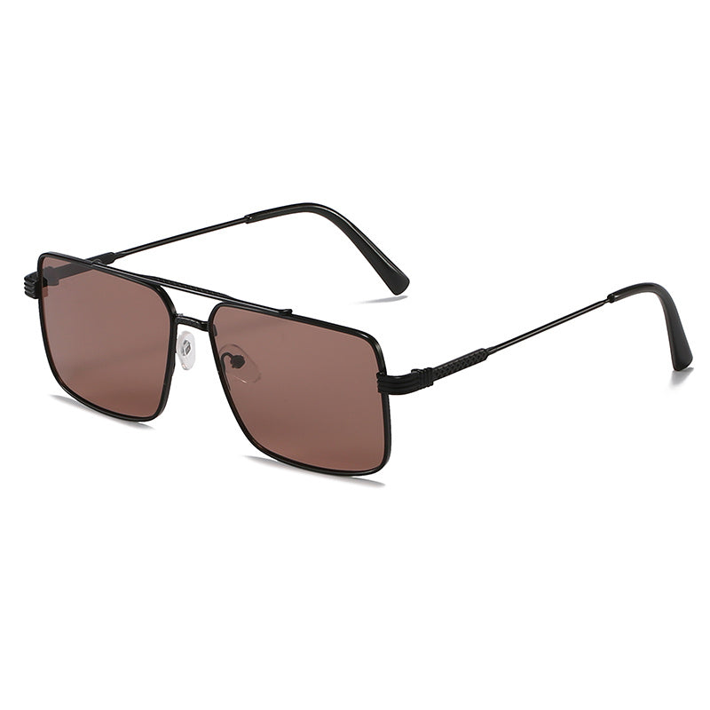 European American Men's Rectangular Sunglasses Vintage Double Bridge Glasses