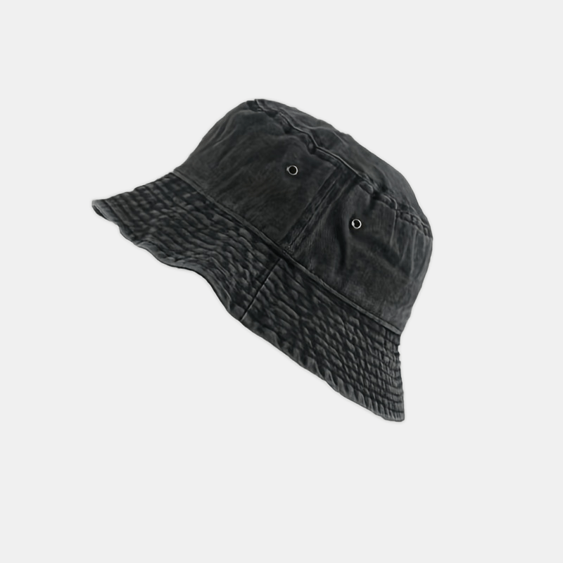 Distressed Denim Bucket Hat Sunscreen Fisherman Cap