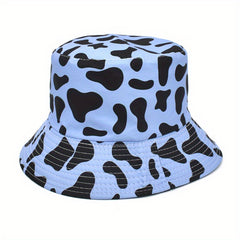 Cow Print Bucket Hat Reversible Travel Beach Hats Unisex