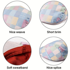 Plaid Style Newsboy Hat Men's Casual Painter Hat