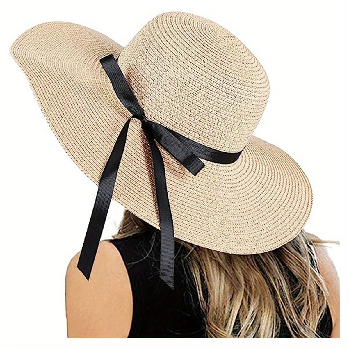 Wide Brim UV Protection Straw Sun Hat for Women