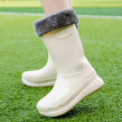 Women's Medium Tube Waterproof Rain Boots