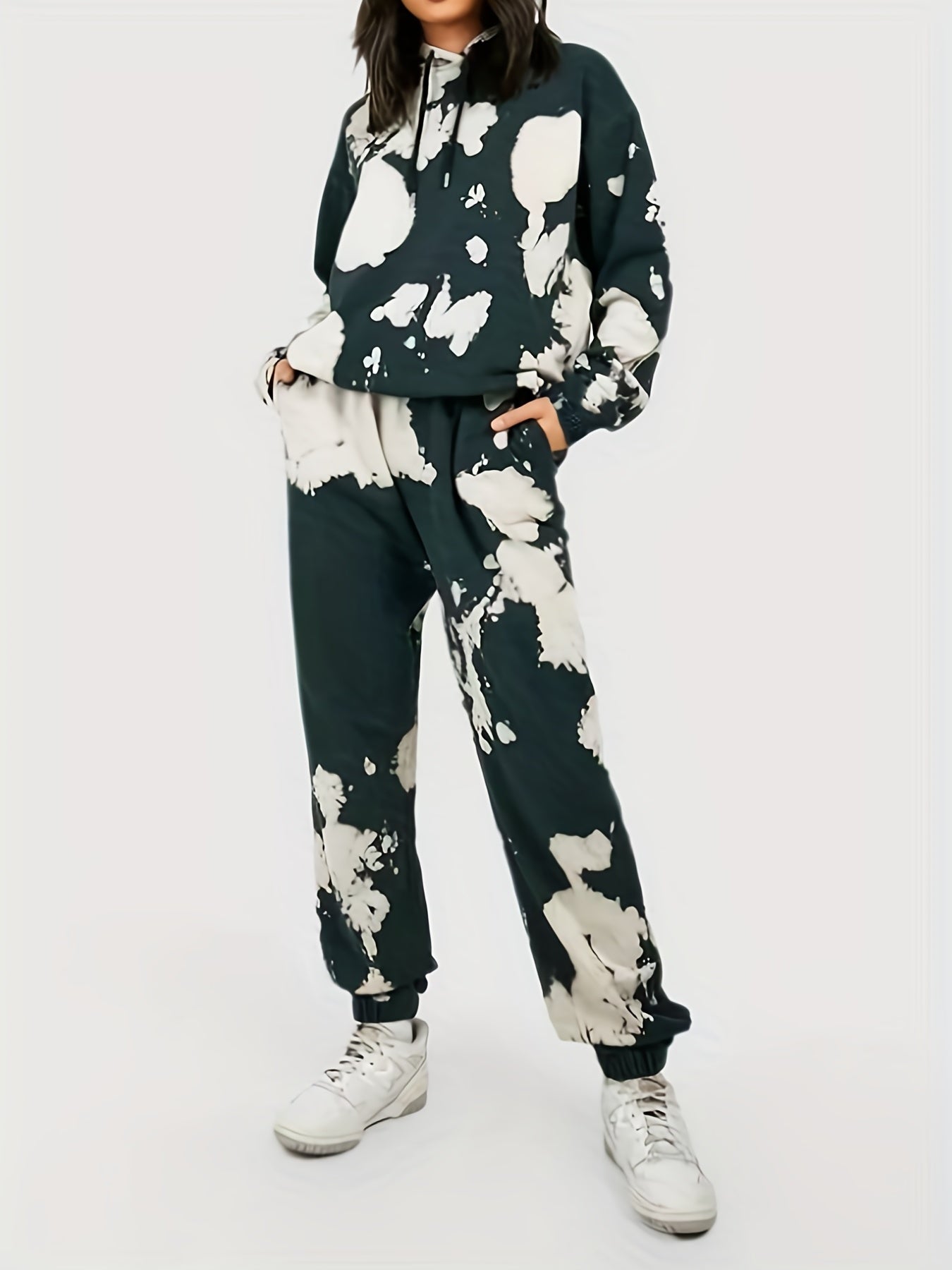Printed Hooded Sweatshirt & Jogger Set