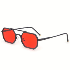 Hip Hop Retro Sunglasses Double Beam Square Zinc Alloy Frame