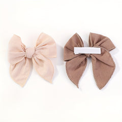 3pcs Plain Bow Hair Clips Set for Baby Girls