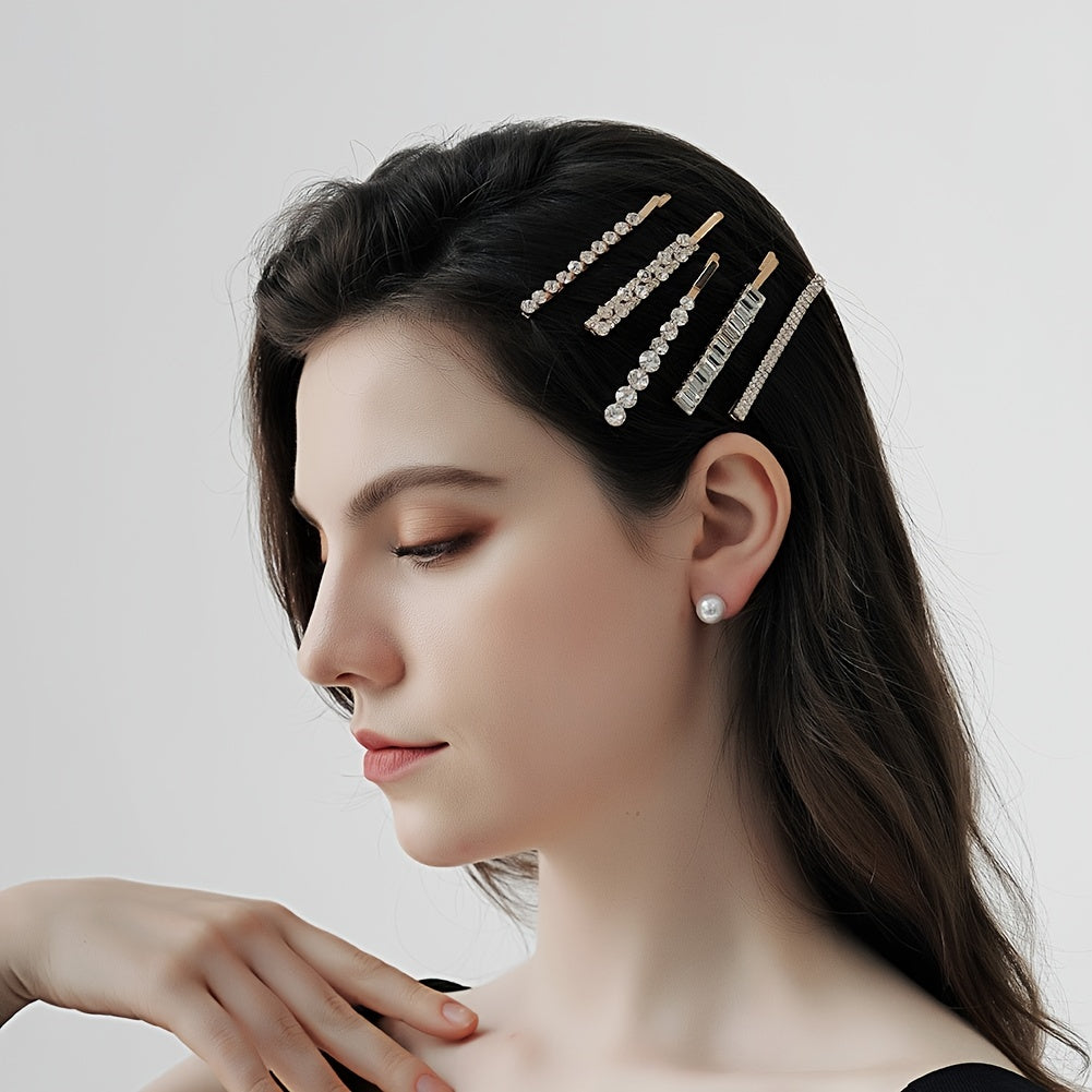 Crystal Hair Pins Metal Rhinestone Bobby Pins Sparkly Glitter Hair Clips