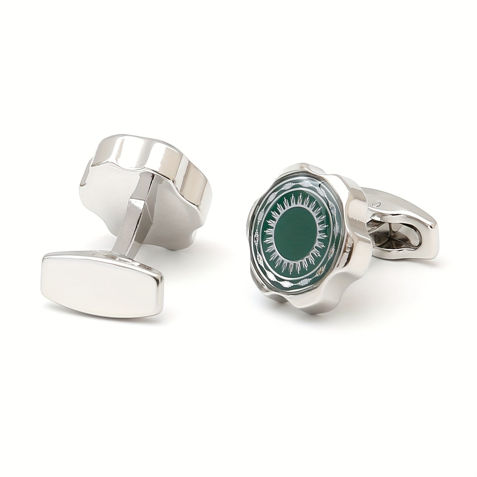 Creative Gear Shaped Silver Men's Cufflinks XK23015