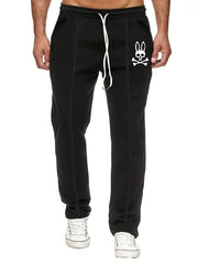 Men's Rabbit Bone Print Joggers Casual Loose Fit Pants