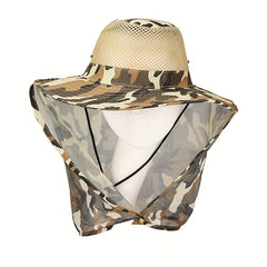 Mesh Camouflage Net Hat Sun Protection Big Brim Fishing Beach Hiking Outdoor Hat