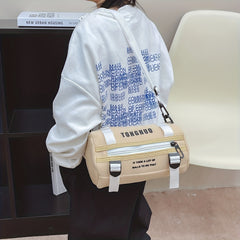 Casual Cylindrical Bag For Boys Outdoor Camping Hiking Travel Crossbody Bag