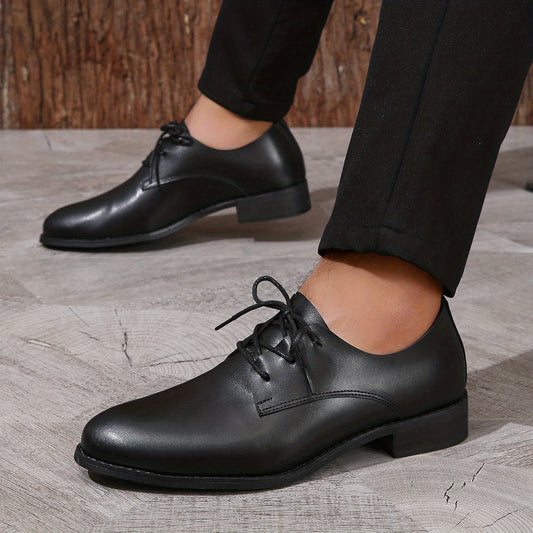 Men's Low Heel Derby Shoes Lace-up Front Dress Shoes