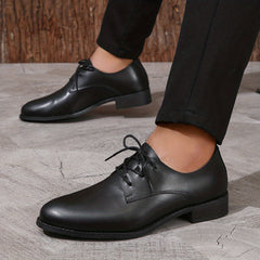 Men's Low Heel Derby Shoes Lace-up Front Dress Shoes