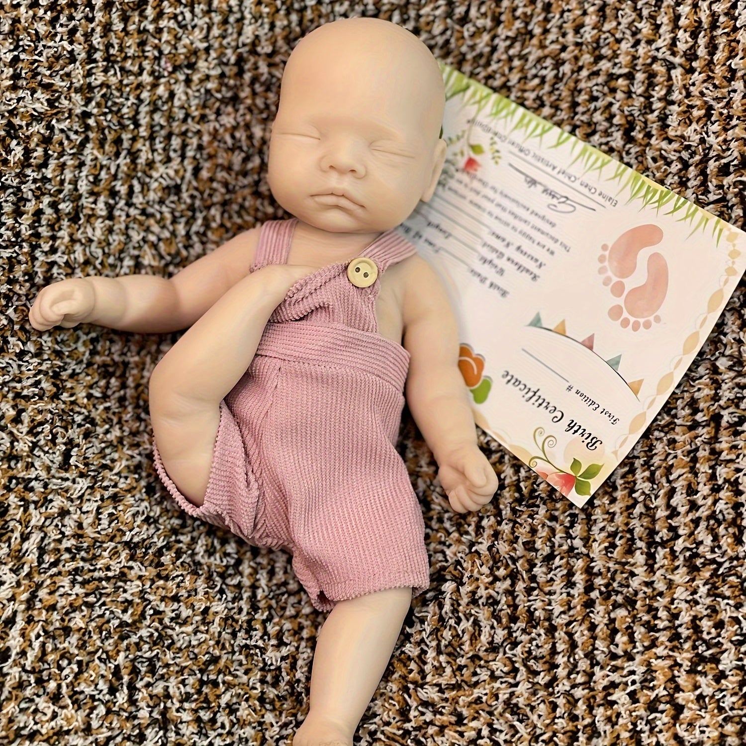 10 Inch Unpainted Silicone Reborn Girl Doll Soft & Washable with Pink Trousers
