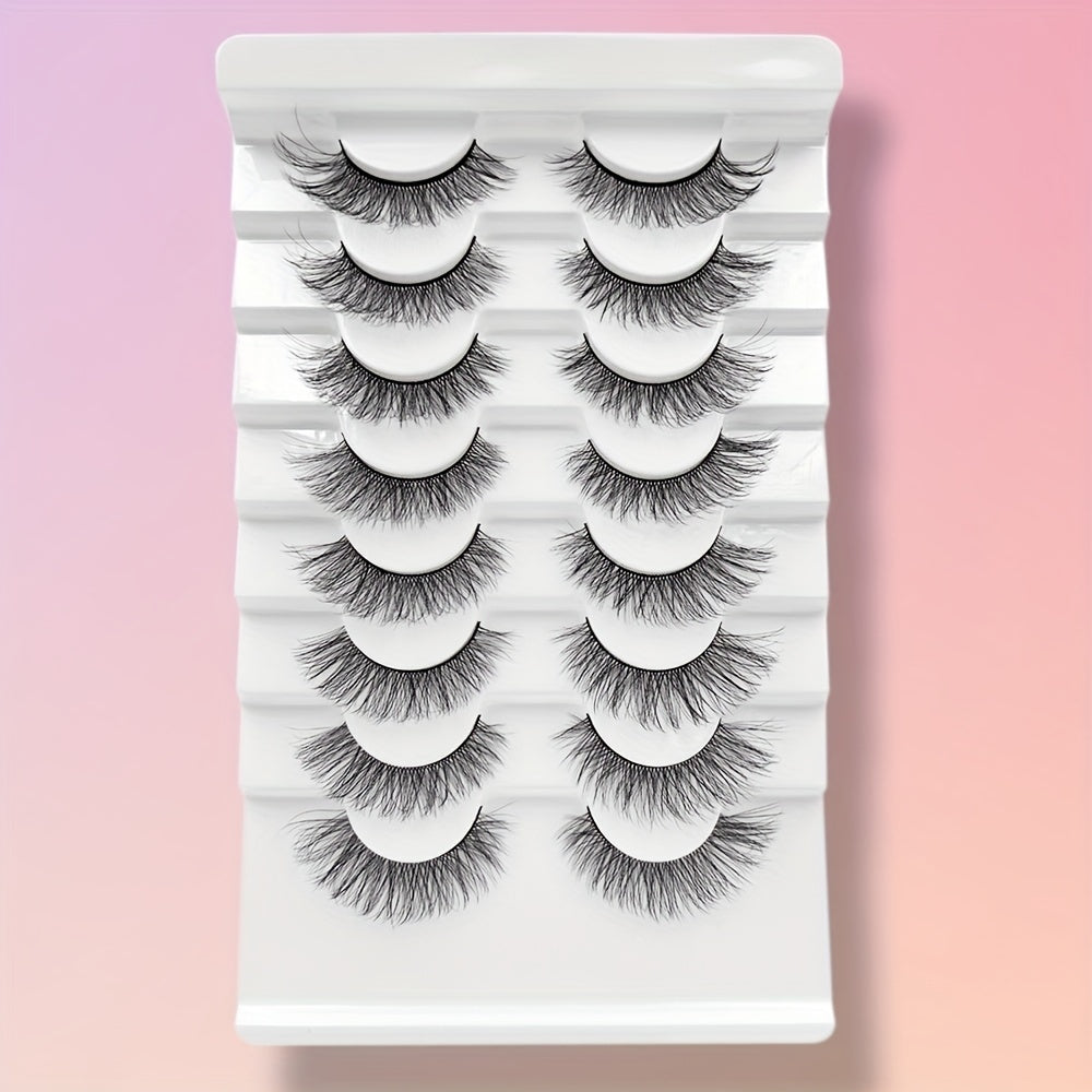 8 Pairs Natural 3D Silk False Eyelashes 13 15mm