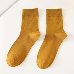 10 Pairs Men's Solid Crew Socks Comfy Cotton Blend Casual Unisex Socks