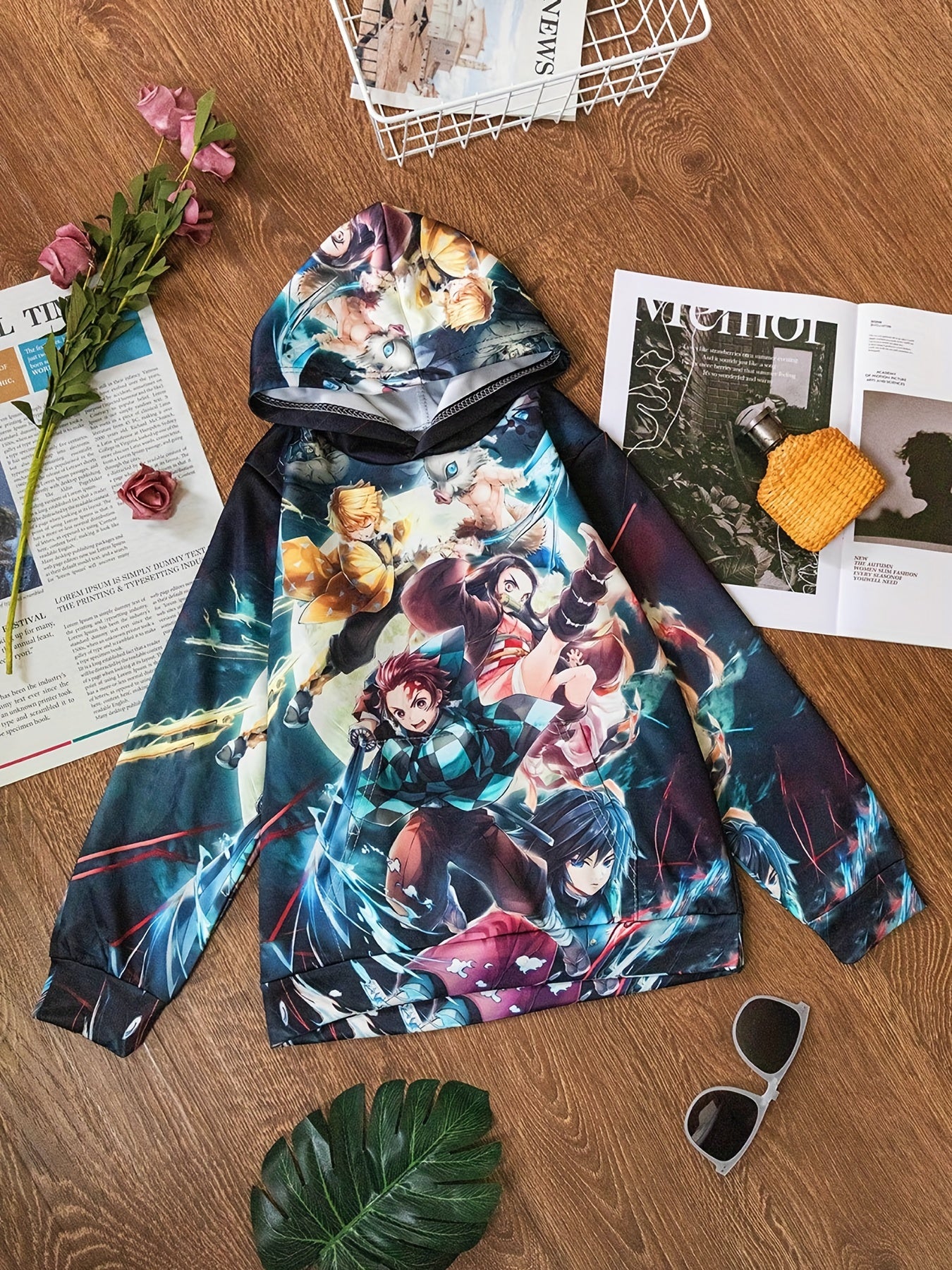 Anime Pattern 3D Print Boys Hooded Sweatshirt Spring Fall Kids Hoodie Tops