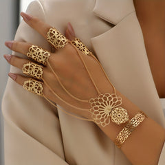 Gothic Punk Style Exaggerated Finger Ring Bracelet Hip Hop Style Hand Jewelry