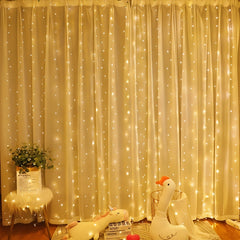 Remote Control LED Christmas Lights Copper Wire Curtain String Fairy Light