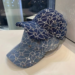 Denim Sequins Sunshade Baseball Cap