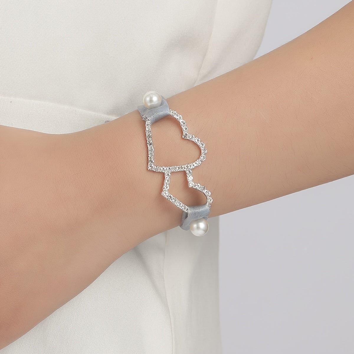 Crystal Love Bracelet Bridesmaid Bow Knot Ribbon Bracelet