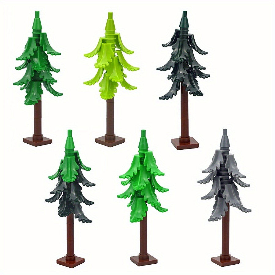 Winter Tree Bush Fir Leaf Street House Decoration Building Blocks