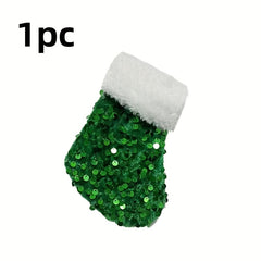 Mini Christmas Sock Beads Decoration Mini Socks Tree Pendant Hanging Gift Bag