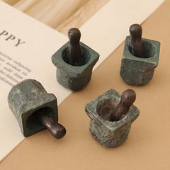 Grey Mini Pots for Micro Landscape Simulation Retro Ornament Decor