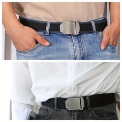 Men's Canvas Belt with Aluminum Alloy Buckle